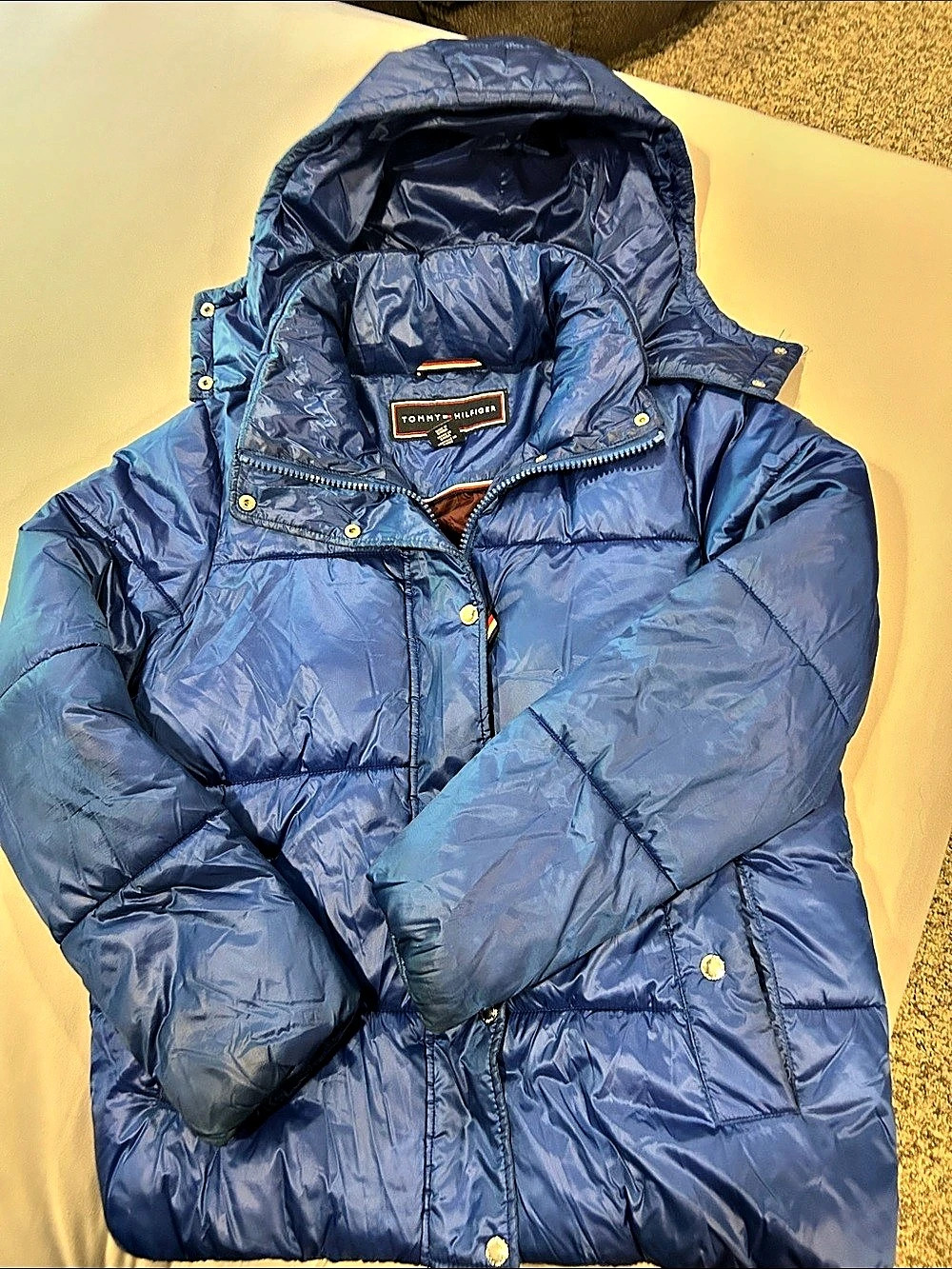 Tommy Hilfiger Puffer Jacket in Blue Size Small new no tags